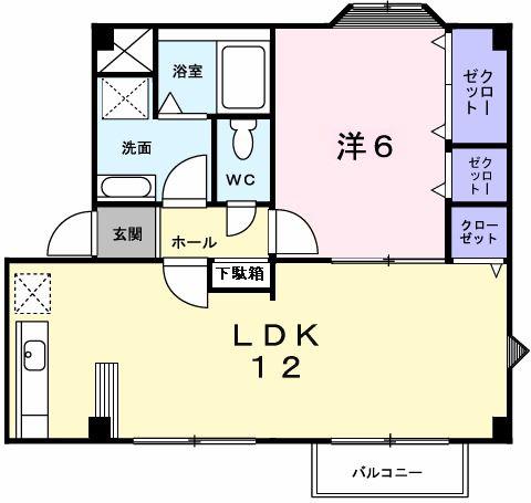 ささお壱番館(1LDK/2階)の間取り写真