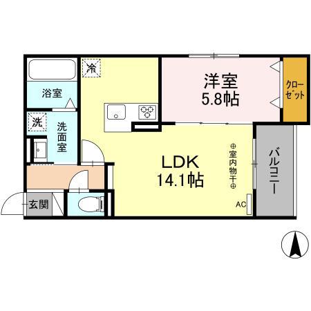 MAISON DE LUMIERE(1LDK/2階)の間取り写真