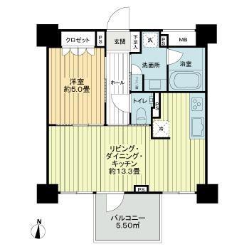 レクセル高田馬場(1LDK/2階)の間取り写真