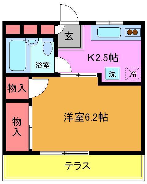 ステーツ香澄(1K/1階)の間取り写真
