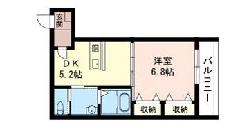 成田市並木町アパート(1DK/1階)の間取り写真