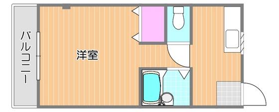 キャノピー(1K/2階)の間取り写真