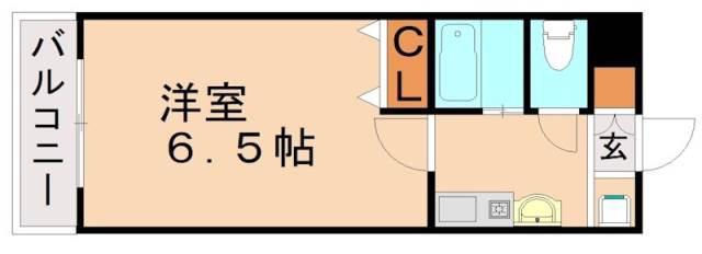 ロイヤルコート産業医大前(1K/1階)の間取り写真