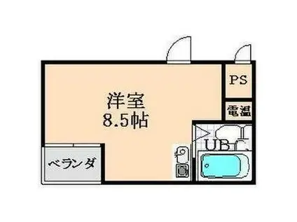 カサパラシオ(ワンルーム/2階)の間取り写真