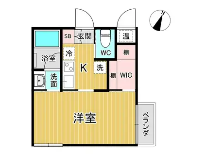 FELIZ(1K/1階)の間取り写真