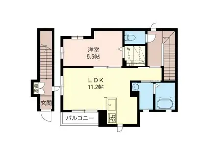 ジェリタII(1LDK/2階)の間取り写真
