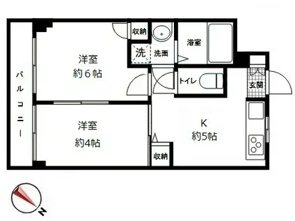 ヒマラヤンハイツ(2K/3階)の間取り写真