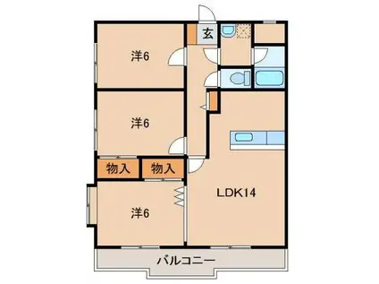 アバンセΒ(3LDK/3階)の間取り写真