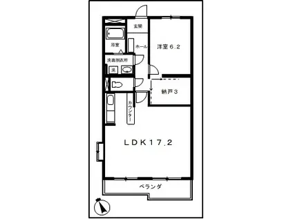 タプトシティ名取(1LDK/3階)の間取り写真