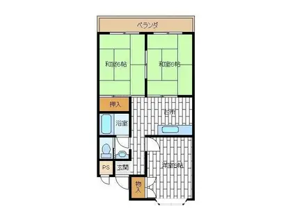 りーベンハイム1(3K/2階)の間取り写真