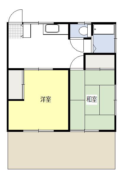 東松山コーポ(2DK/2階)の間取り写真