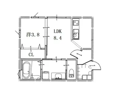ルペエターナル(1LDK/1階)の間取り写真