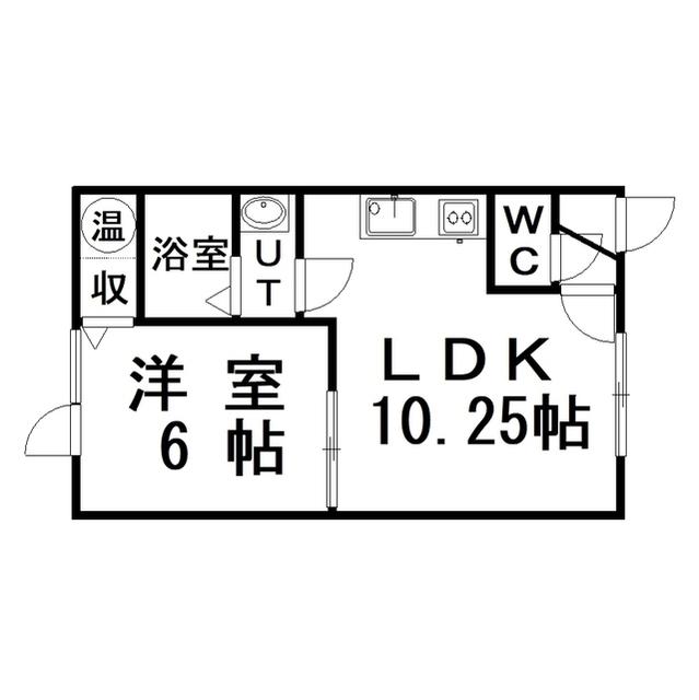 ラ・フィーヌ愛国(1LDK/1階)の間取り写真