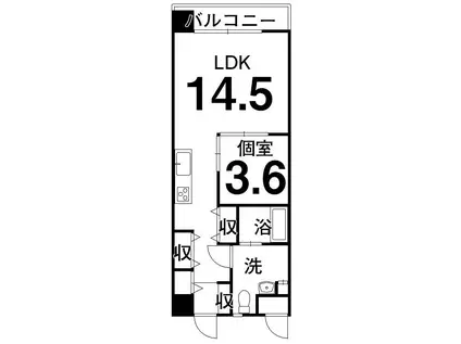 コヴェント・ガーデン 二番町(1LDK/6階)の間取り写真