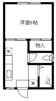 江口コーポ(1K/2階)の間取り写真