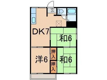 サクマハイツD(3DK/2階)の間取り写真