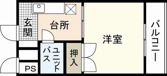 グレース中広通マンション(1K/2階)の間取り写真