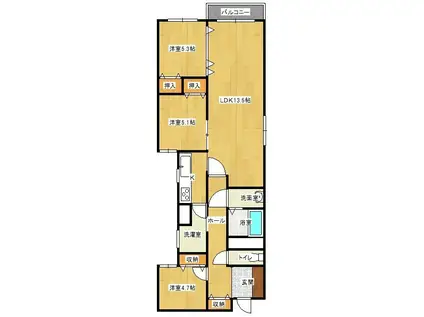 レジデンス青葉II(3LDK/4階)の間取り写真