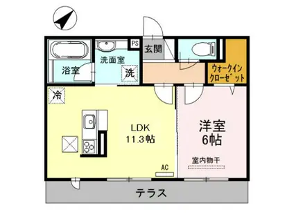 LECIELI(1LDK/1階)の間取り写真