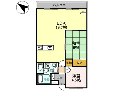 サンコミュニティー(2LDK/4階)の間取り写真