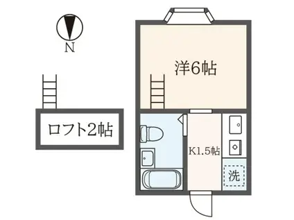 ハイム高石(1K/1階)の間取り写真