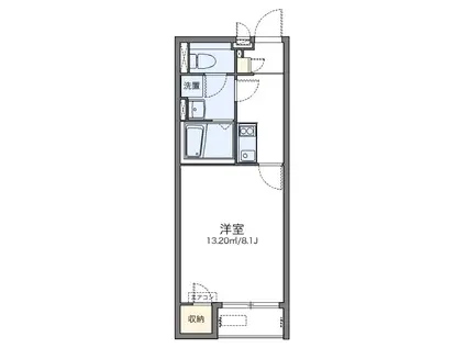 BRAVE(1K/2階)の間取り写真