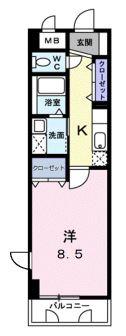 T-SAISON倉敷(1K/3階)の間取り写真