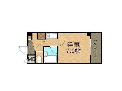 えむつーびる(1K/4階)の間取り写真