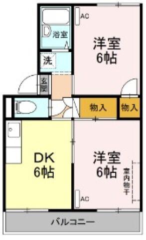 セジュール住吉A(2DK/1階)の間取り写真