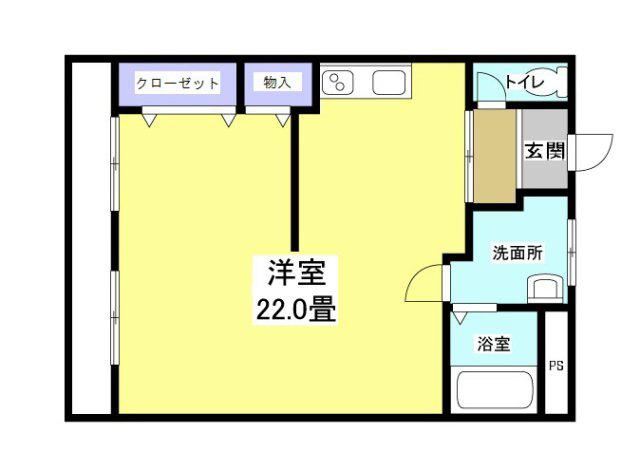 ロイヤルビレッジ(ワンルーム/2階)の間取り写真