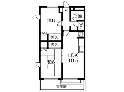 プロパティ中之町(2LDK/2階)の間取り写真
