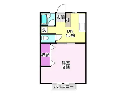 コーポMK(1DK/1階)の間取り写真