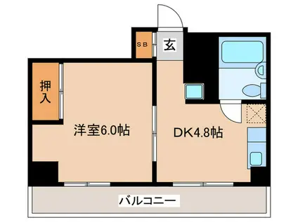 ビガーポリス132マーブルハウス(1DK/5階)の間取り写真