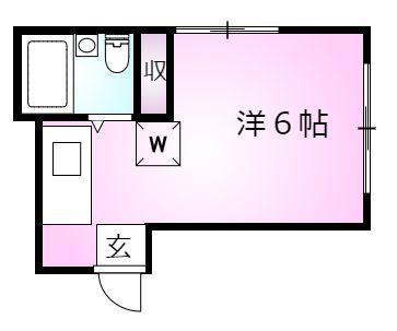 コーポルック(ワンルーム/2階)の間取り写真