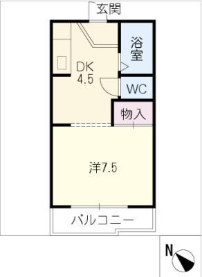 YYシーサイドパレス壱番館(1DK/1階)の間取り写真