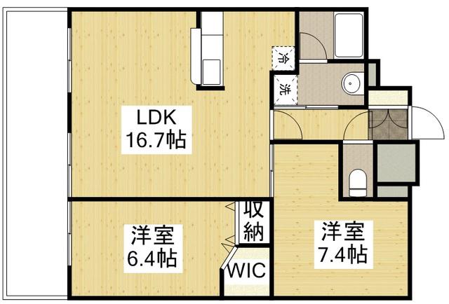 フラットリア春日(1SLDK/9階)の間取り写真