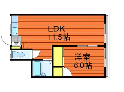 ヴィラサツキ(1LDK/2階)の間取り写真