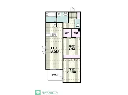 坂戸2丁目メゾン(2LDK/1階)の間取り写真