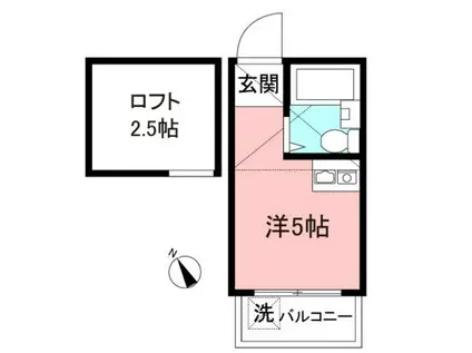 デ・ソレイユA棟(ワンルーム/1階)の間取り写真