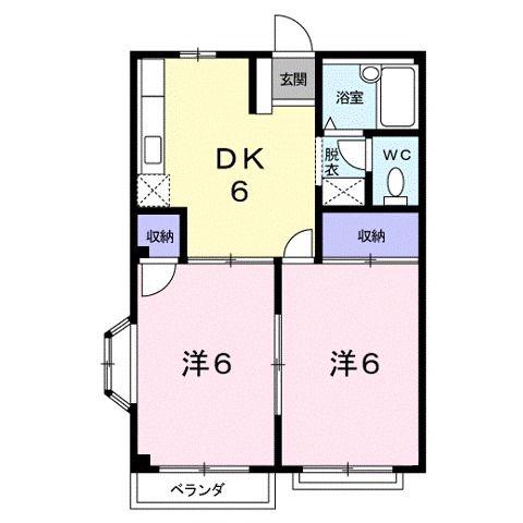 サンラビアン川口C(2DK/1階)の間取り写真