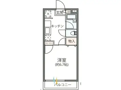 ライラック多摩(1K/1階)の間取り写真