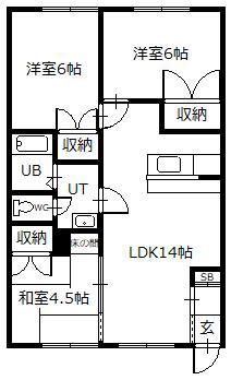ドリームハイツII B(3LDK/1階)の間取り写真