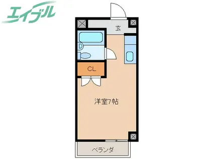 ウエストボックス(ワンルーム/3階)の間取り写真