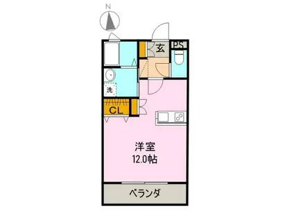 シャルム(ワンルーム/3階)の間取り写真