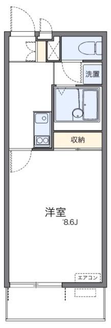 レオネクストカサミラ(1K/2階)の間取り写真