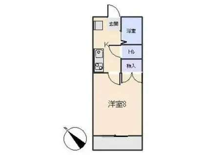 ホワイトテラス城南(1K/2階)の間取り写真