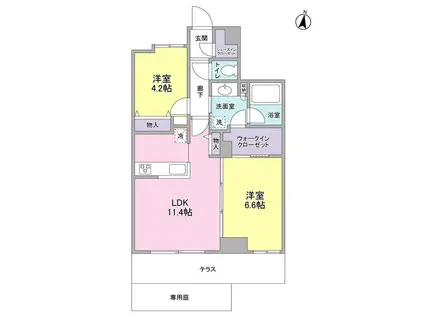 ディアレンス高島台(2LDK/2階)の間取り写真