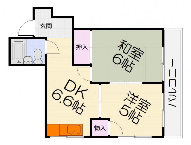 マスターズエル鳳南581(2DK/4階)の間取り写真