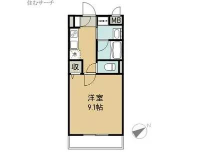 アンファン(1K/2階)の間取り写真