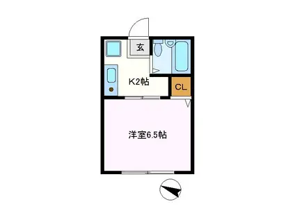 ハイツ荒澤(1K/2階)の間取り写真